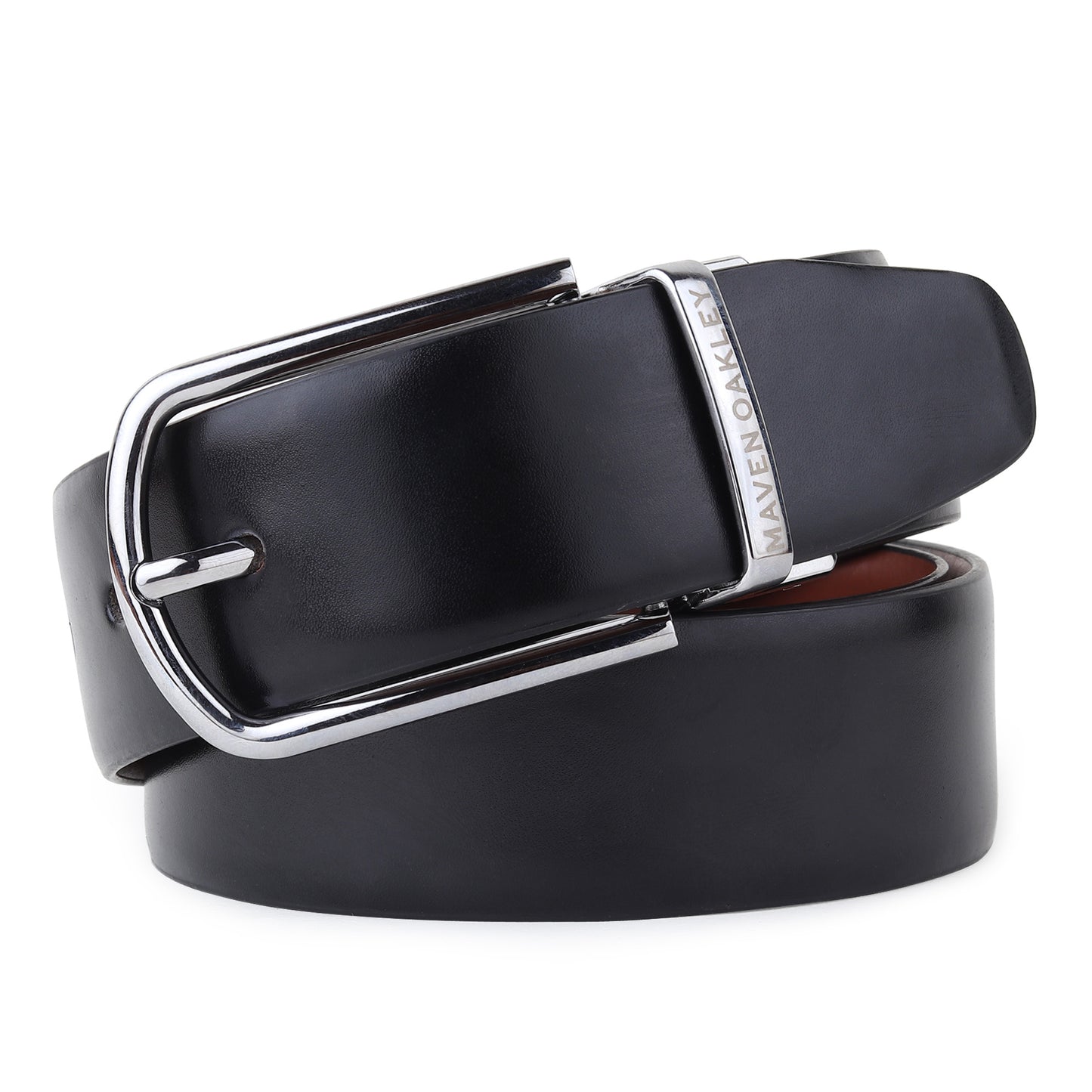 Bolden Italian Leather Reversible Black & Brown Belt For Men - Silver Buckle (Premium Gift Box Included)