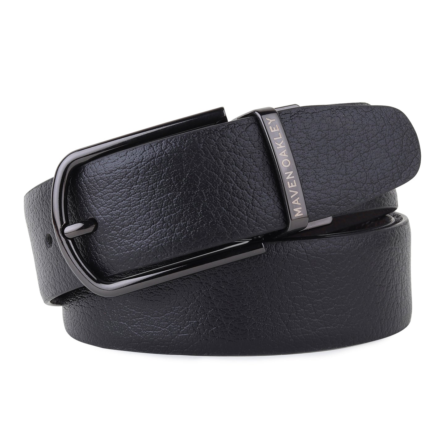 Monark Italian Leather Reversible Black & Brown Belt For Men - Matte Grey Buckle (Premium Gift Box Included)