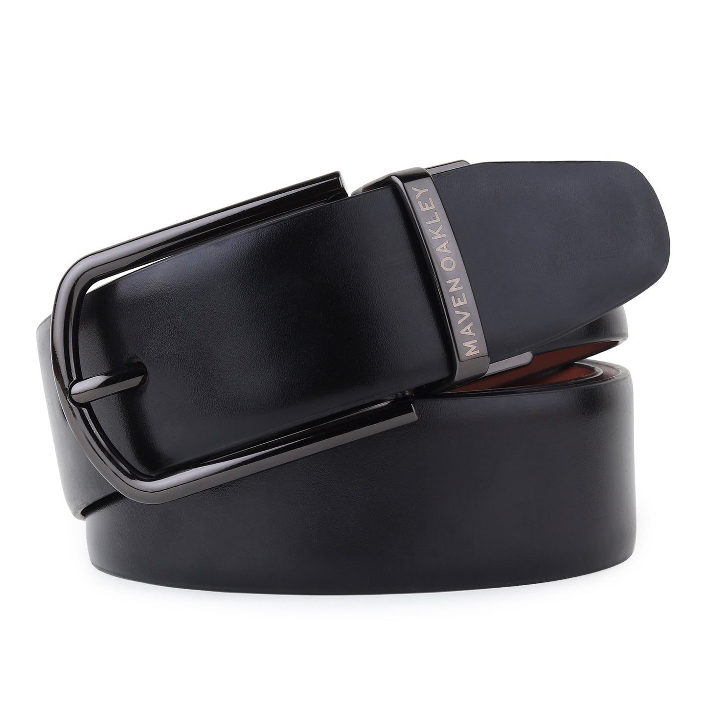 Bolden Italian Leather Reversible Black & Brown Belt For Men - Matte Grey Buckle (Premium Gift Box Included)