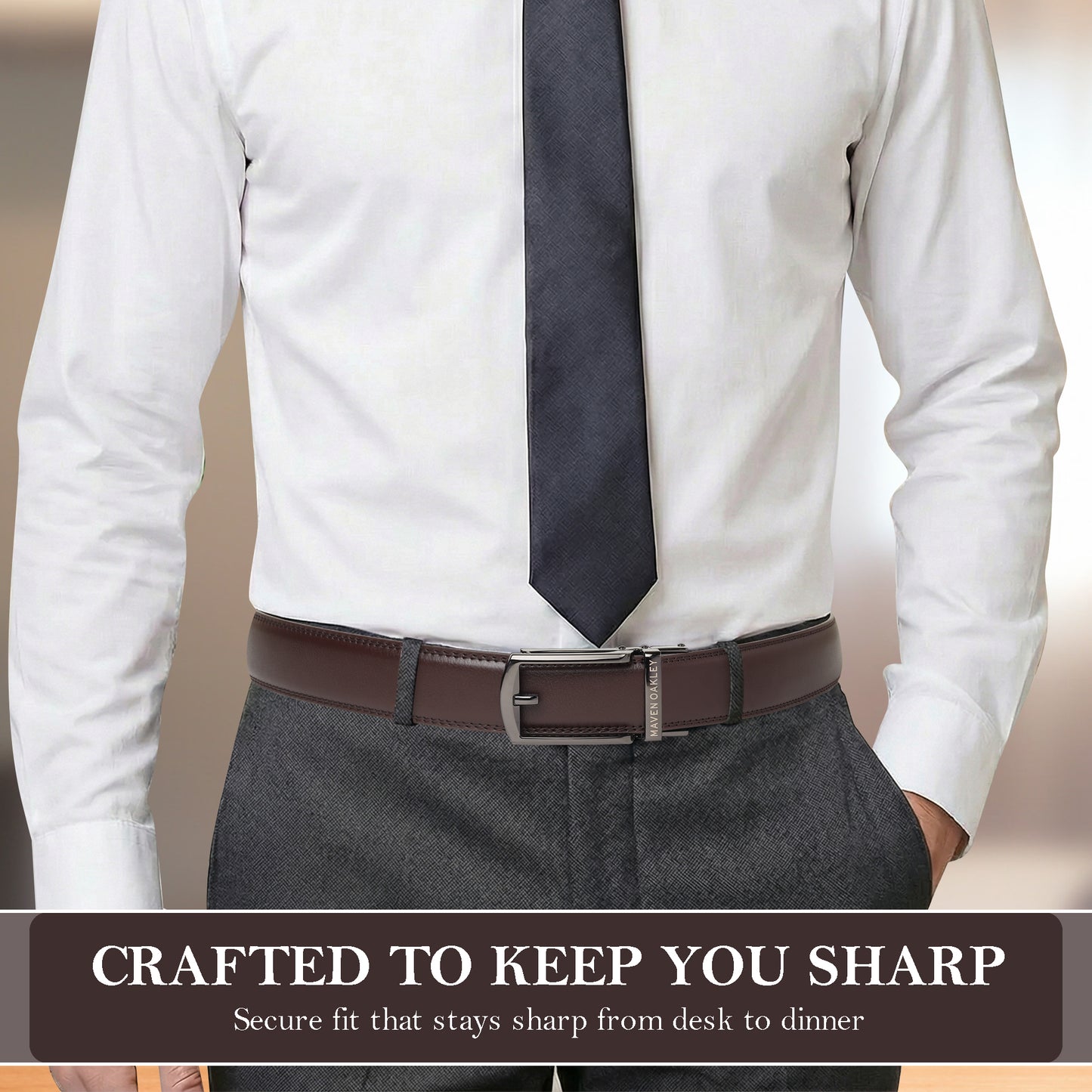 Jarvis Italian Leather Ratchet Black & Brown Reversible Belt For Men - Matte Grey Auto-Lock Buckle (Premium Gift Box Included)