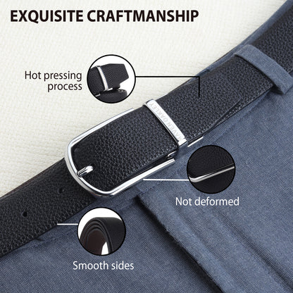 Axel PU Reversible Black & Brown Belt For Men – Silver Buckle (Premium Gift Box Included)