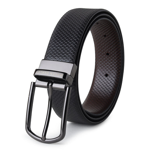 Premium Reversible Leather Belt for Men – Maven Oakley | Dual Tone (Black & Brown) | Elegant Gift Box