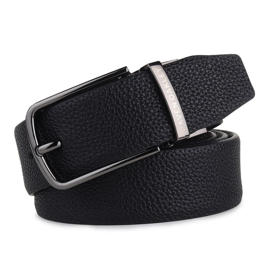 Axel PU Reversible Black & Brown Belt For Men – Matte Grey Buckle (Premium Gift Box Included)