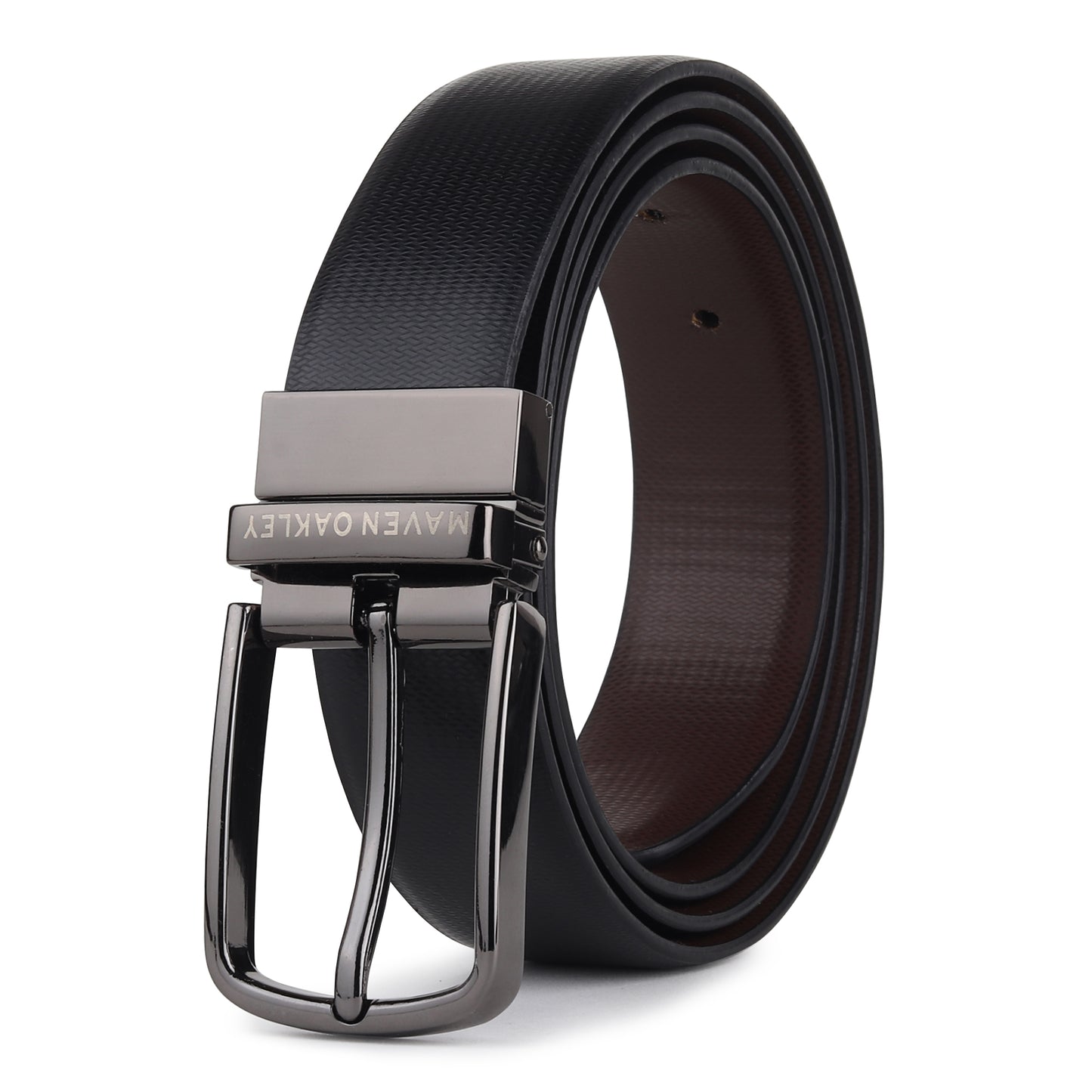 Nero PU Reversible Black & Brown Belt For Men – Grey Buckle (Premium Gift Box Included)