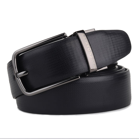 Nero PU Reversible Black & Brown Belt For Men – Grey Buckle (Premium Gift Box Included)