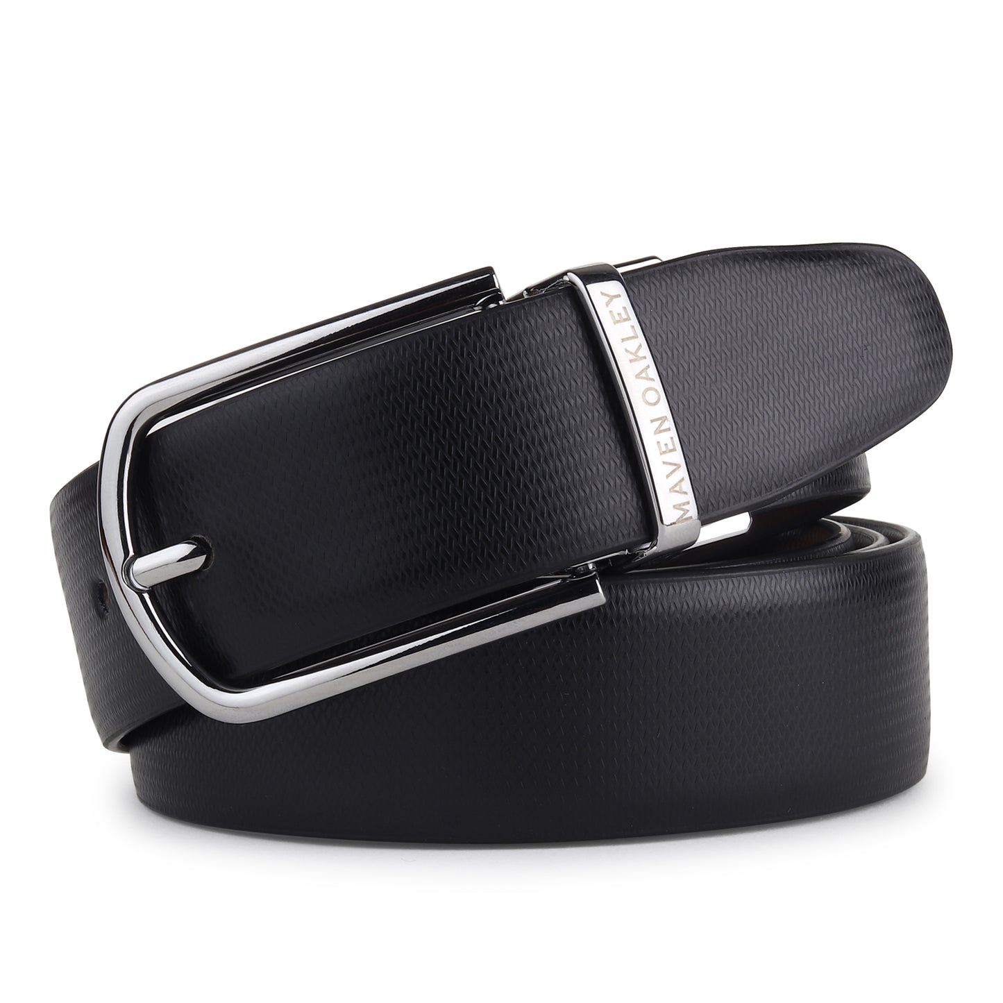 Nero PU Reversible Black & Brown Belt For Men – Silver Buckle (Premium Gift Box Included)