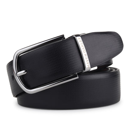 Nero PU Reversible Black & Brown Belt For Men – Silver Buckle (Premium Gift Box Included)