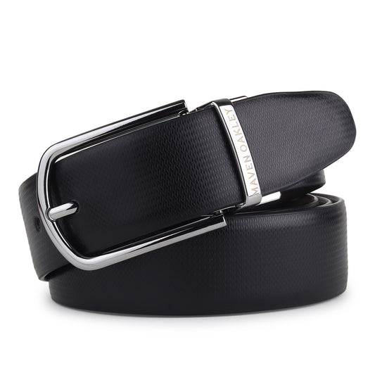 Nero PU Reversible Black & Brown Belt For Men – Silver Buckle (Premium Gift Box Included)