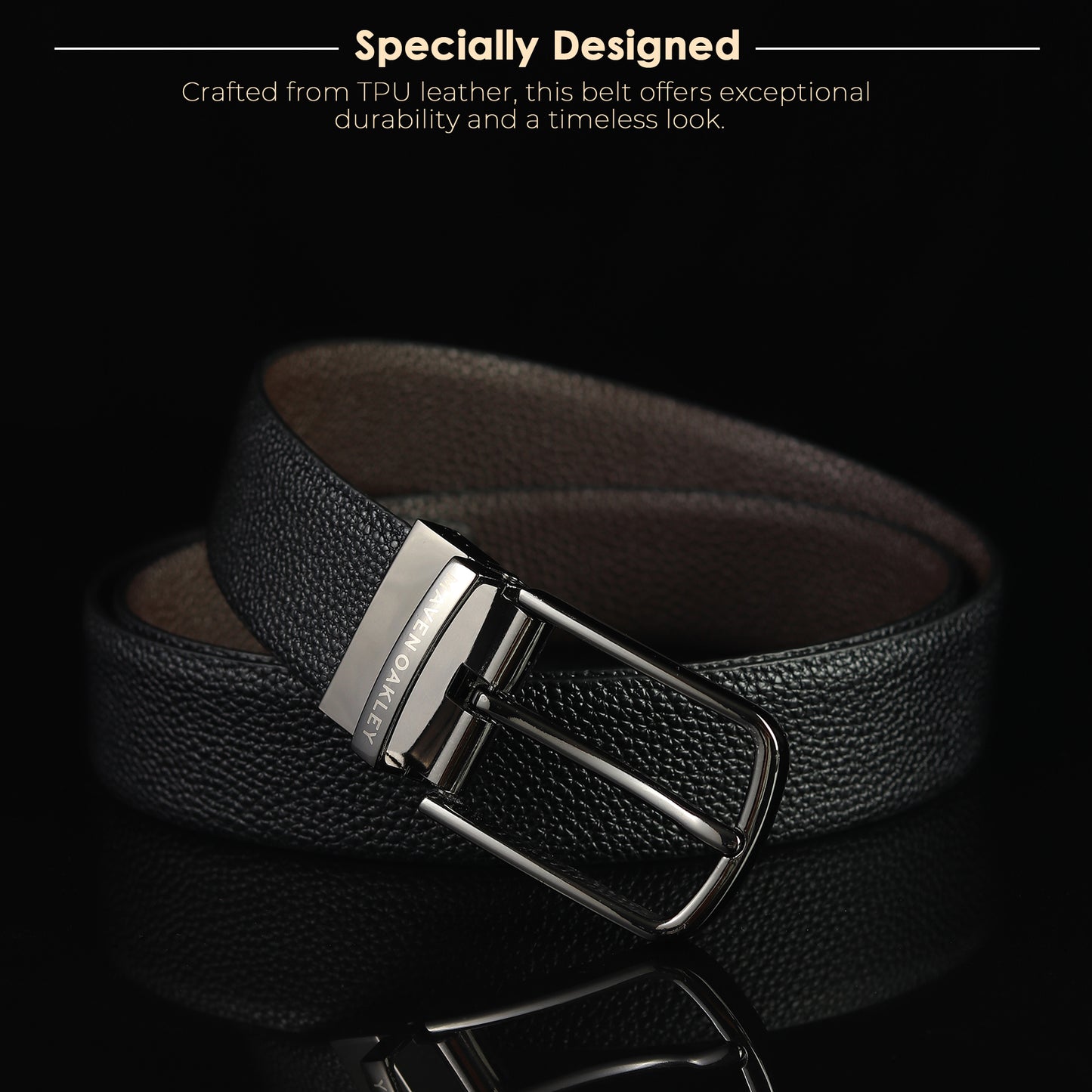 Axel PU Reversible Black & Brown Belt For Men – Matte Grey Buckle (Premium Gift Box Included)